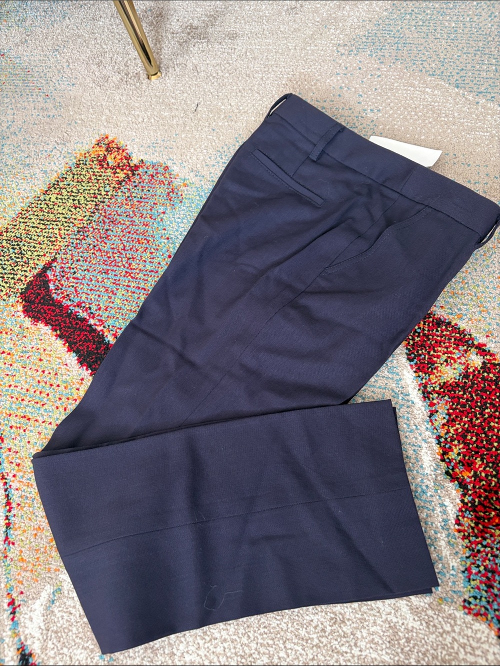 Tory Burch Navy Straight-Leg Dress Pants